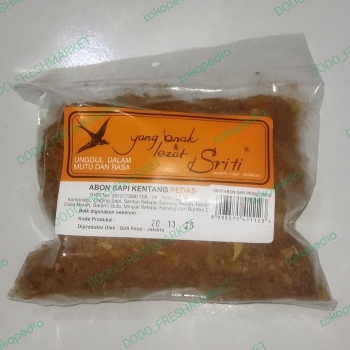 

Terbaru Sriti abon sapi pedas 200gr Ready
