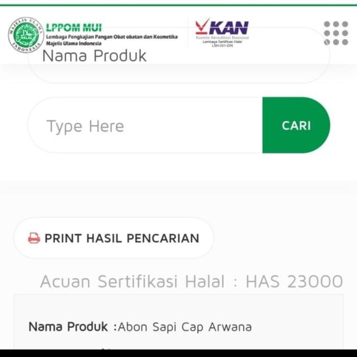 

Terbaru abon sapi cap arwana 1kg Ready