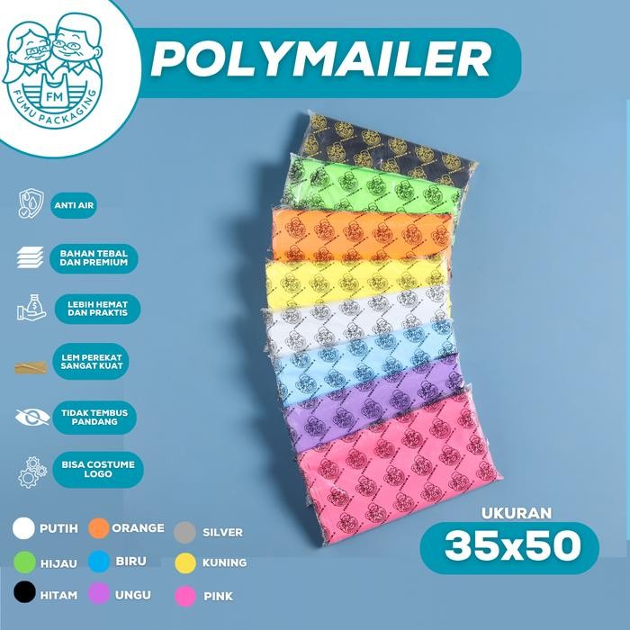 

ID FUMU PLASTIK PACKING OLSHOP POLYMAILER GLOSSY 35X50CM ISI 50PCS LENTUR TIDAK MUDAH SOBEK LEM