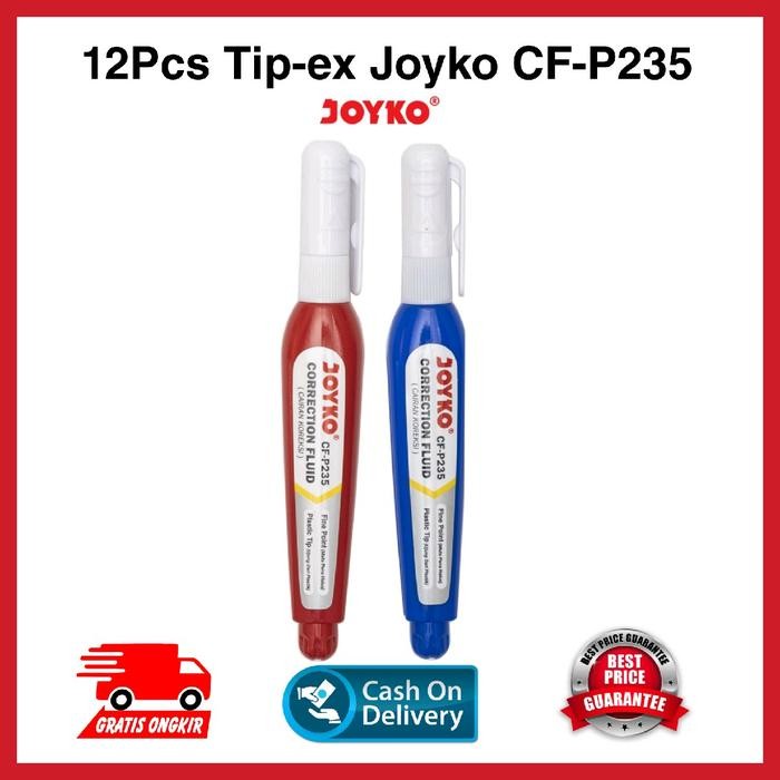 

ID 12 PCS TIPEX CAIR JOYKO CF-P235 / TIP X CAIRAN KOREKSI JOYKO