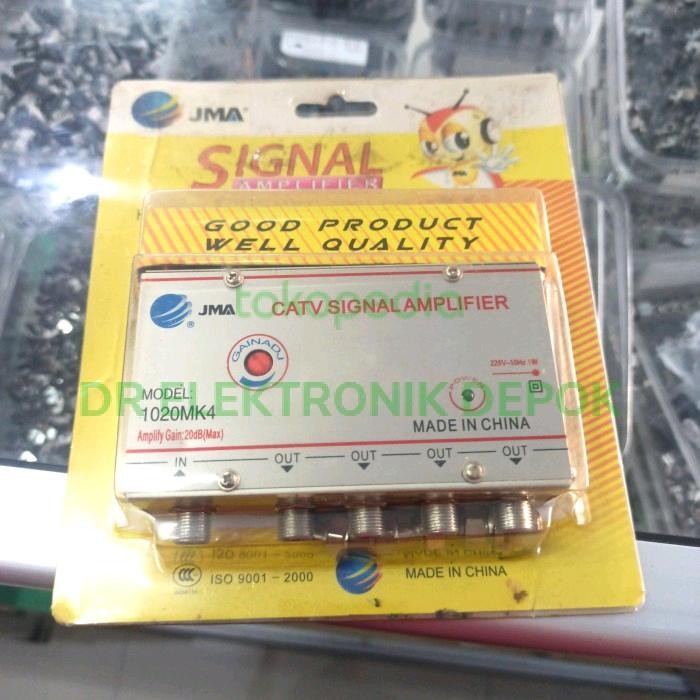 Booster Spliter Signal Antena Tv 4 Way 20 Db 1020 Mk 4