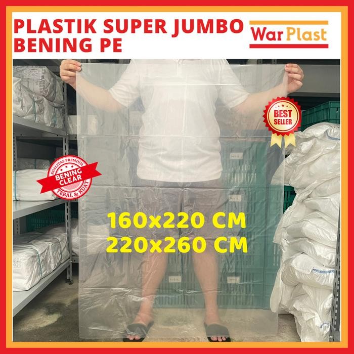 

Plastik SUPER JUMBO 160x220cm & 220x260 TEBAL PE Anti Sobek Bocor Air MINIMAL ORDER 5