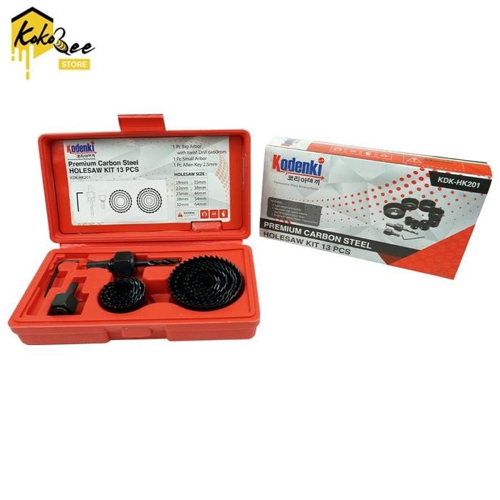 Berkualitas Paket Hidroponik Mesin Bor Tangan 10Mm Kdk-Ed102 Dan Holesaw Kit Set 13 Pcs Kodenki -