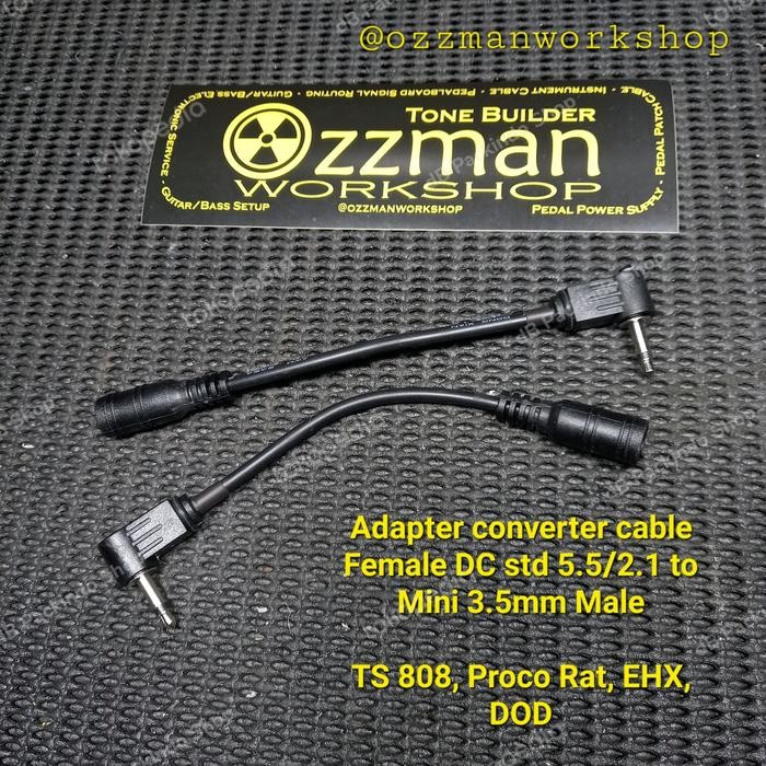 2Q_l Kabel Dc Female 5.5 To Male 3.5 Mm Jarum Pedal Ts 808 Proco Rat Ehx