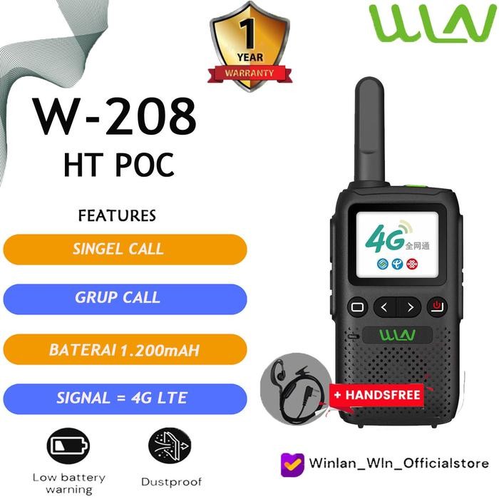 HT WINLAN WLN W-208 / HT POC SIM CARD / HT GSM 4G + HANDSFREE
