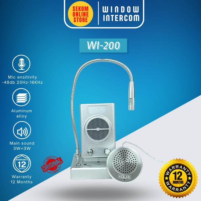 PROMO - KOLMI Dual Way Window Intercom - Mic Loket 2 Arah WI-200