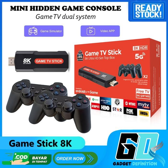 Ready Game Stick 8K Wireless Game Console Hdmi Smart Tv Box Android 10 Wifi 2.4G/5G