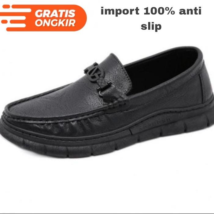 Gudang Tas - Sepatu Kerja Pria Kulit Leather Import Premium Hitam