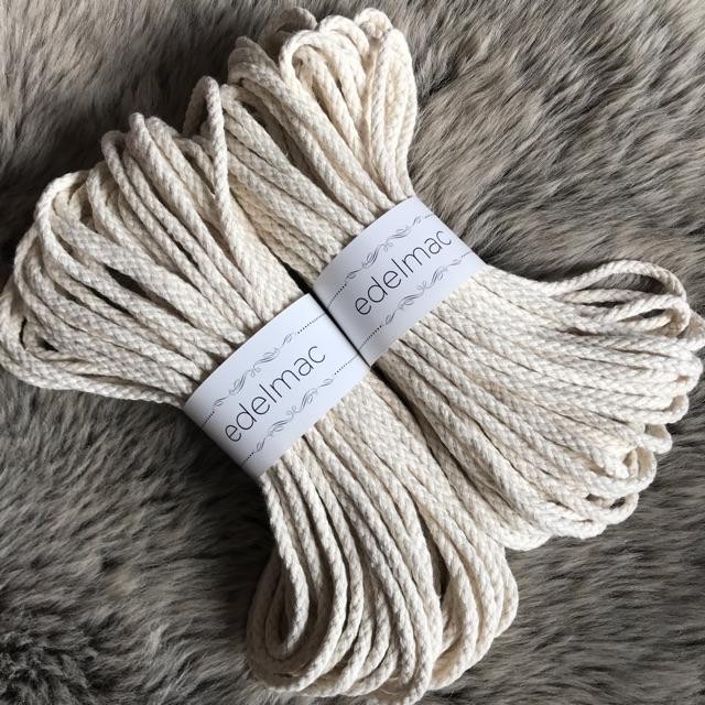 XZTM Tali Katun Macrame Braided Cotton Rope Natural