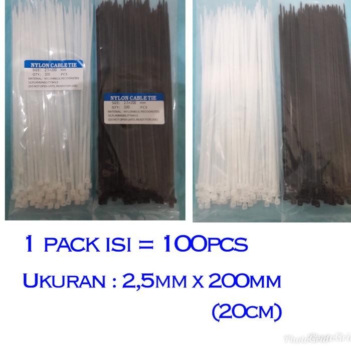 

ID KABEL TIS, TALI IKAT FIBER PAGAR UKURAN 2,5MM X 200MM (20CM) = 1 PACK