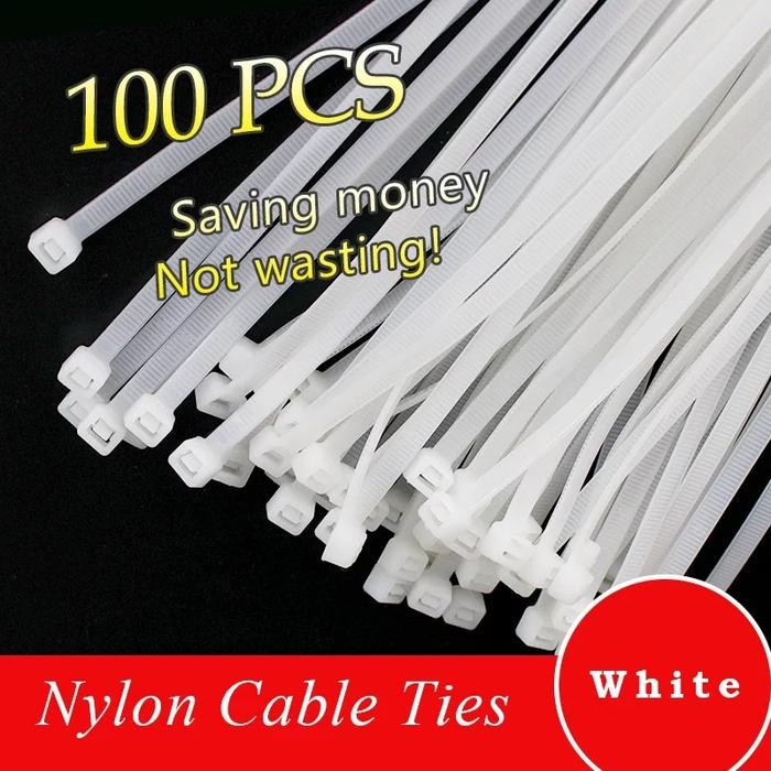 

ID KABEL TIS 20 CM X 3.6MM CABLE TIES PUTIH ISI 100PCS