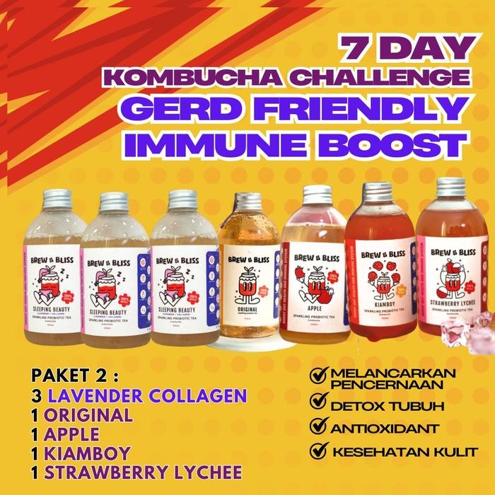 

Kombucha - 7 Hari Challenge 7 Botol 250 ml - Paket Minuman Gerd Friendly Asam Lambung Detox