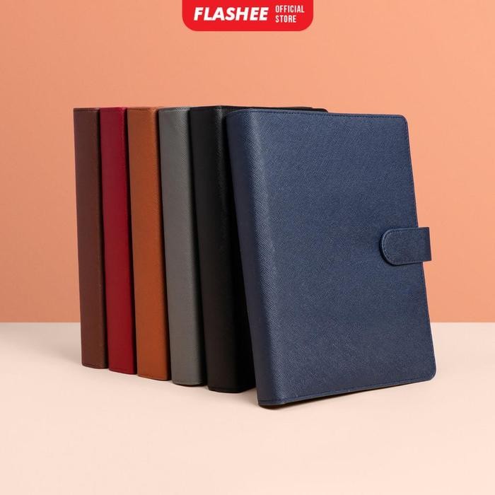 

ID FLASHEE BINDER POLOS VIRAL A5 20 RING AGENDA KULIAH KULIT ADA 6 WARNA