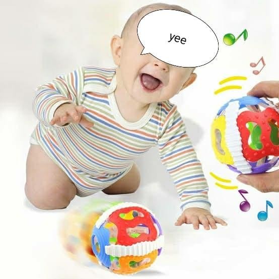 Fisher Price Toys - Mainan Bola Bayi Berbunyi, Shake Rattle And Roll Ball / Bola Lentur