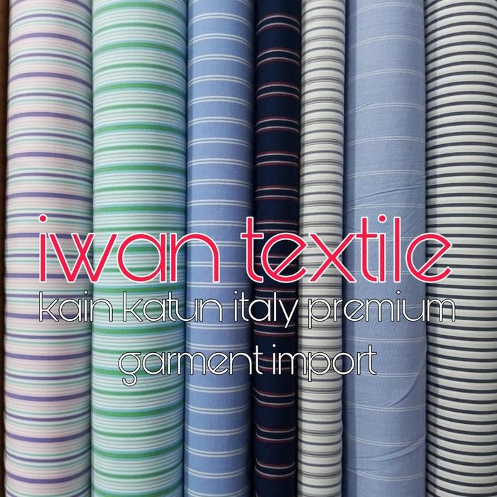 

Promo Kain Katun Premium Katun Italy Motif Garis Garis Bahan Kemeja Import Garment Quality