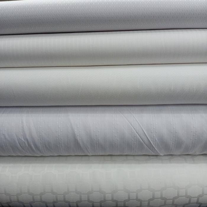 

Kain Bahan Baju Koko Putih Motif Kain Katun Premium Halus Lembut Adem Ful Cotton Garment Quality