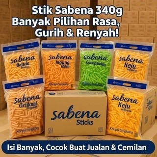 

SABENA STIK 340g | Snack Stik Renyah Aneka Rasa – Balado, Jagung Bakar, Sapi Panggang, Keju, Cocopandan, Capucino