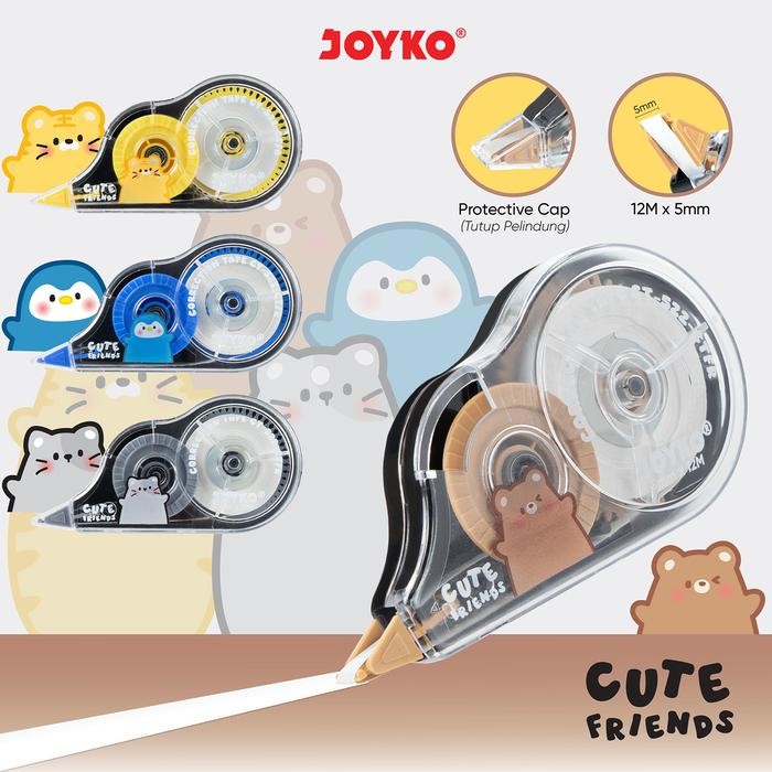 

New JOYKO CORRECTION TAPE 12m TIPEX KERTAS JOYKO CT-522 MOTIF LUSIN BOX [12PCS]