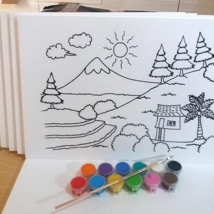 

New paket mewarnai/melukis bahan styrofoam 6 gamabr