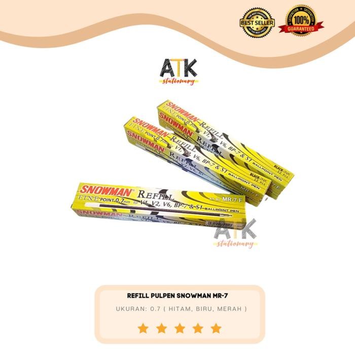 

New Refill Pulpen / Isi Ulang Ballpoint Snowman V1,V2,V6,BP-7,& S1 atk