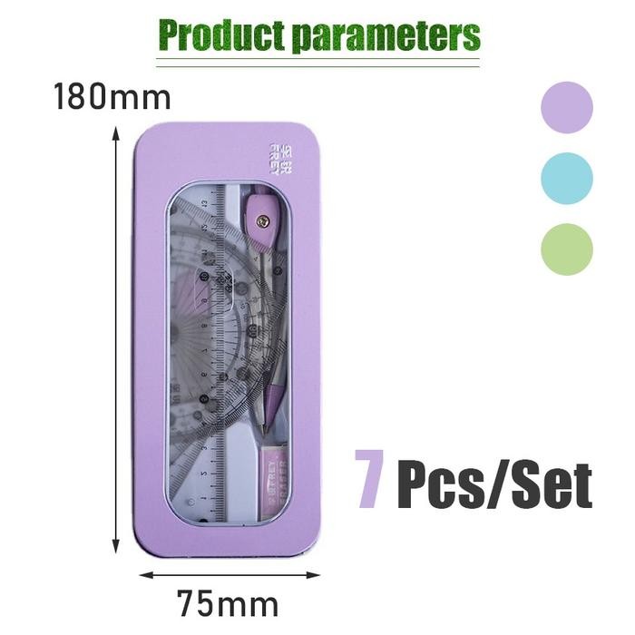 

New Kompas set 8in1 Matematika set Penggaris set Jangka set Compass set Math set pensil murah bonus