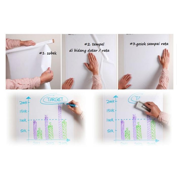 

New Papan Tulis / WhiteBoard Bentuk Kertas Portable - Tidak Perlu Di Paku