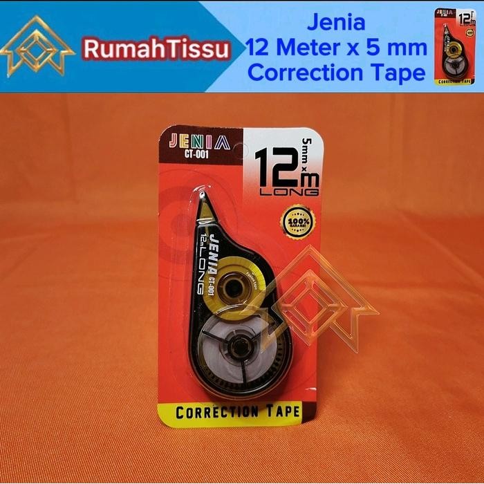 

New Jenia CT-001 Correction Tape 12M x 5mm Tip-Ex Kertas Tip-Ex Roll Murah