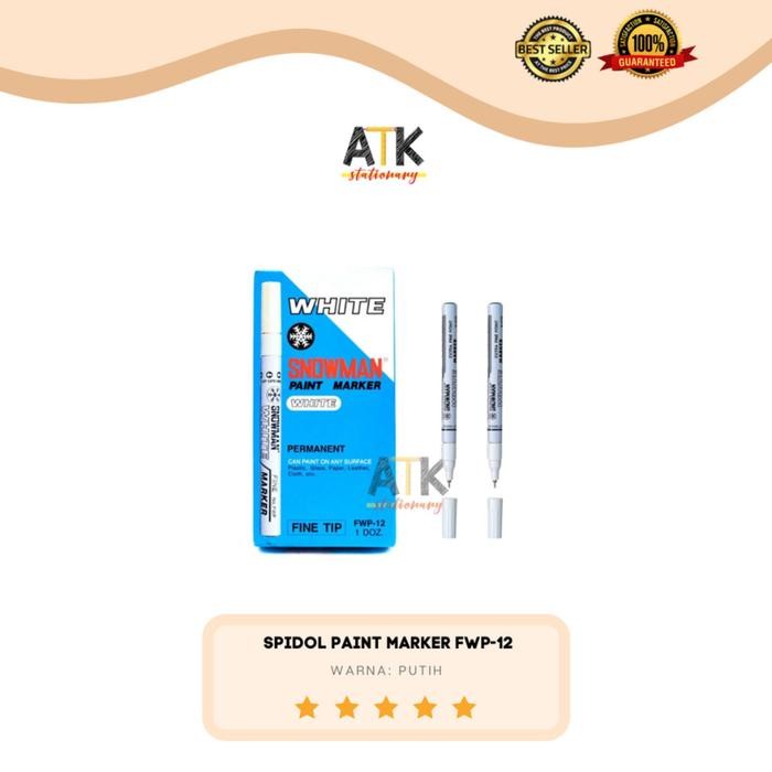 

New Spidol Snowman White Paint Marker FWP-12 (Fine Tip)/ Spidol Putih atk