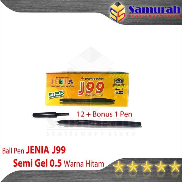

New Pulpen Jenia J 99 Hitam 05 / Ball Pen Cabut J99 0.5 mm Semi Gel Bolpen