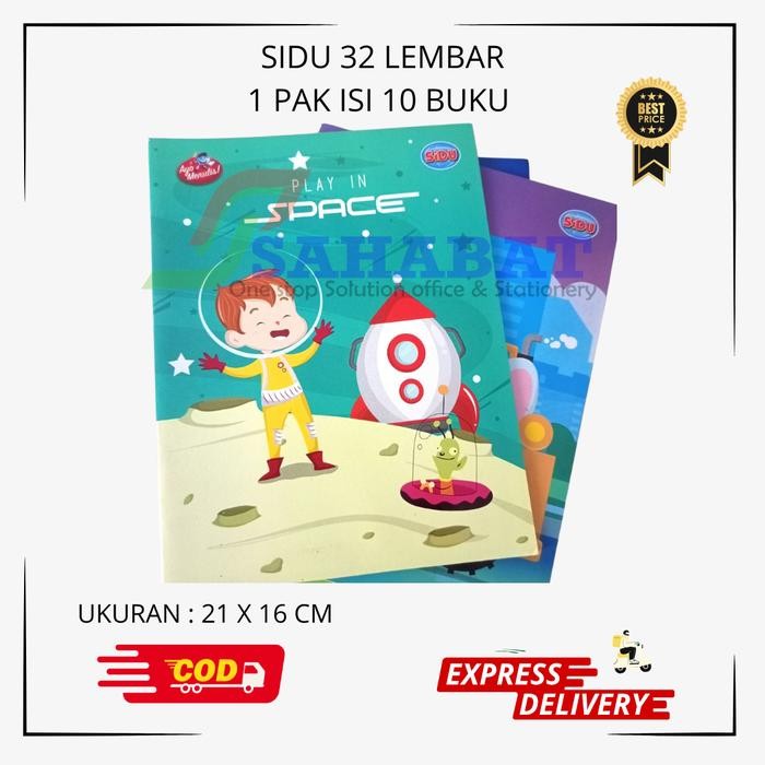 

New SIDU BUKU TULIS 32 LEMBAR / BUKU TULIS MURAH / BUKU ANAK SEKOLAH 1 PAK ISI 10 BUKU