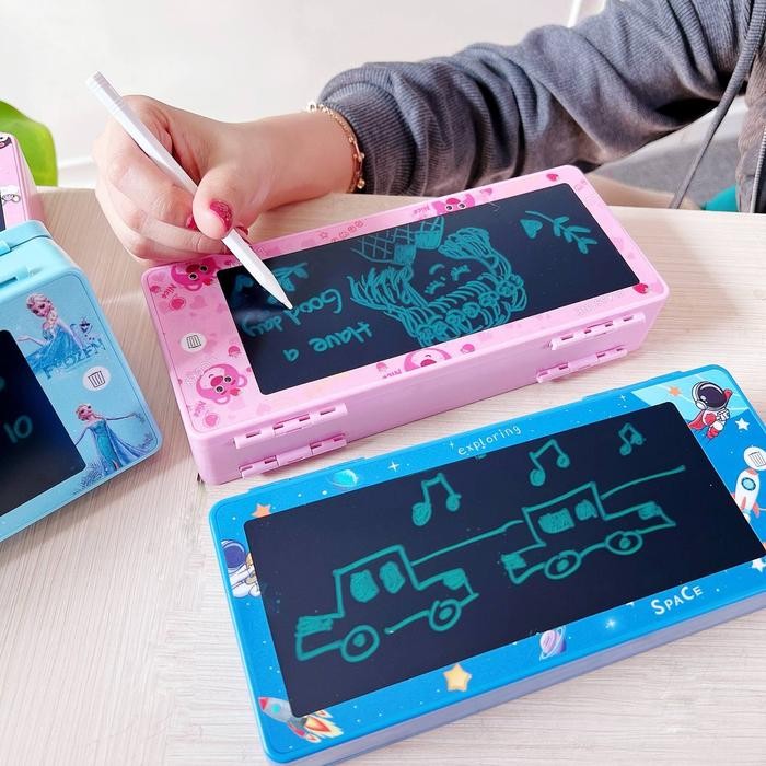 

New Kotak Pensil Imajinasi: Kotak Pensil Kreatif Papan Tulis Digital + Stiker: Anak Kreatif