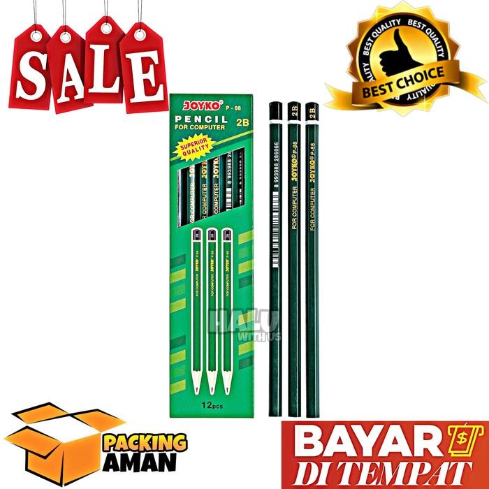 

New (BISA COD) PROMO 12 Pcs Joyko Pencil / Pensil P-88 / 2B / 1 BOX 12 PCS / Alat Tulis / Pensil