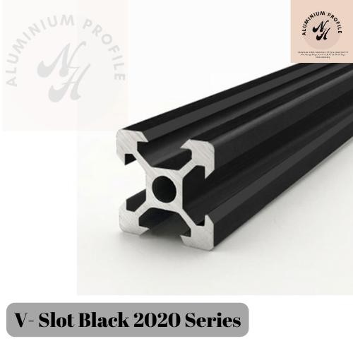 Aluminium Profile 2020 V Slot Black P = 6 Meter