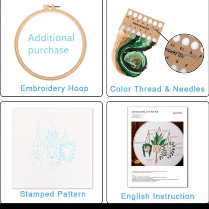 

Diy Kit Set Sulam Jahit Paket Embroidery Ring Sewing Hoops Clear