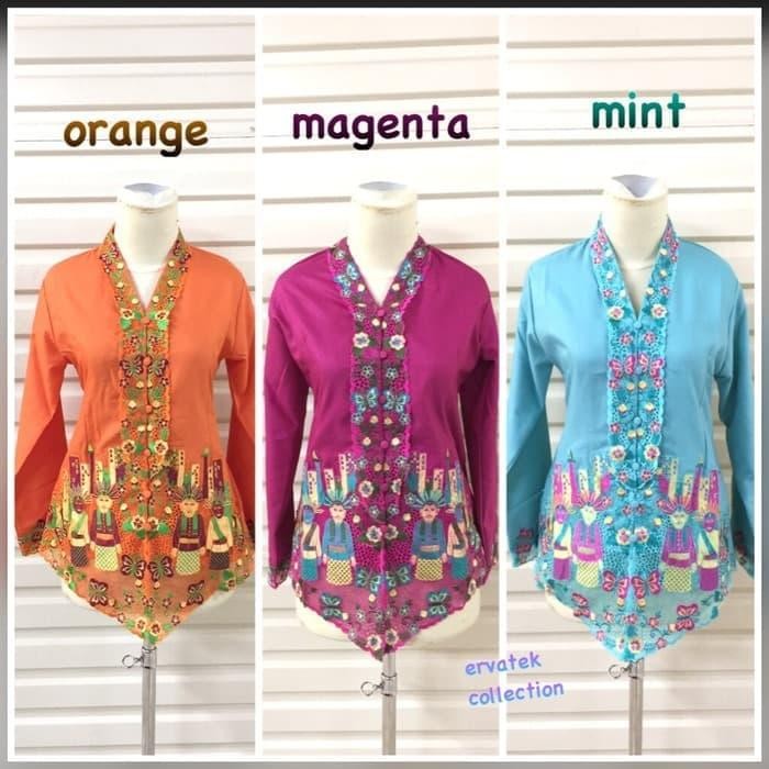 Atasan Kebaya Encim Ondel Ondel Betawi Gold/Maroon/Hitam/Abu abu