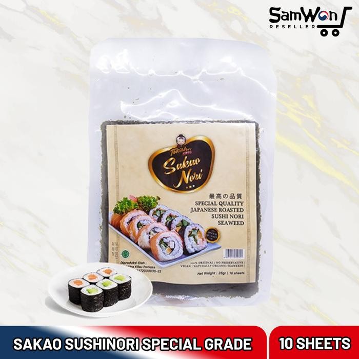

Baru SAKAO Nori Special Grade 10 Sheet - Rumput Laut Sushi Tokinori