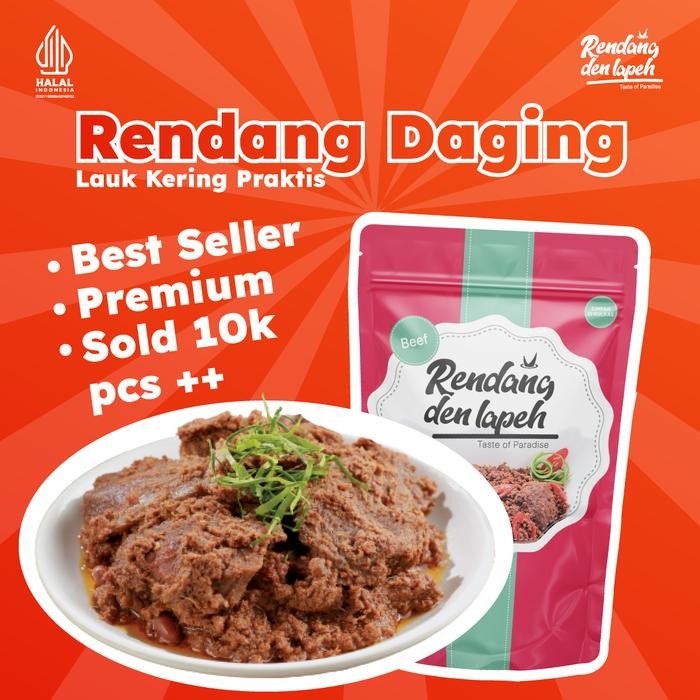 

Baru Rendang Daging Asli Padang - Den Lapeh Best Seller Lauk Kering Halal