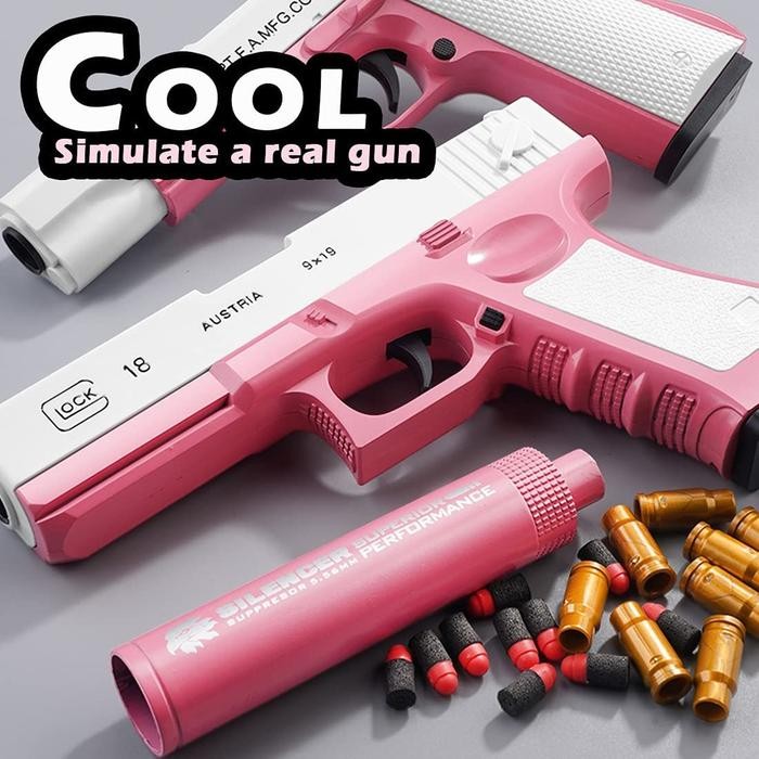 toy Soft Rubber with Magazine Shell Ejection aman untuk anak