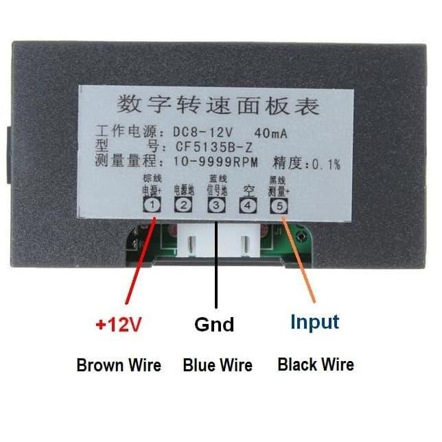 4 DIGITAL GREEN LED RPM TACHOMETER RPM SPEED METER + PROXIMITY SENSOR