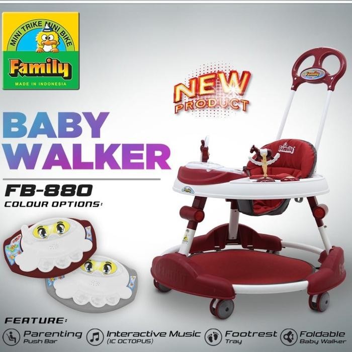 Baby Walker Family 2121 Roda Belajar Jalan Bayi Pink Dan Biru