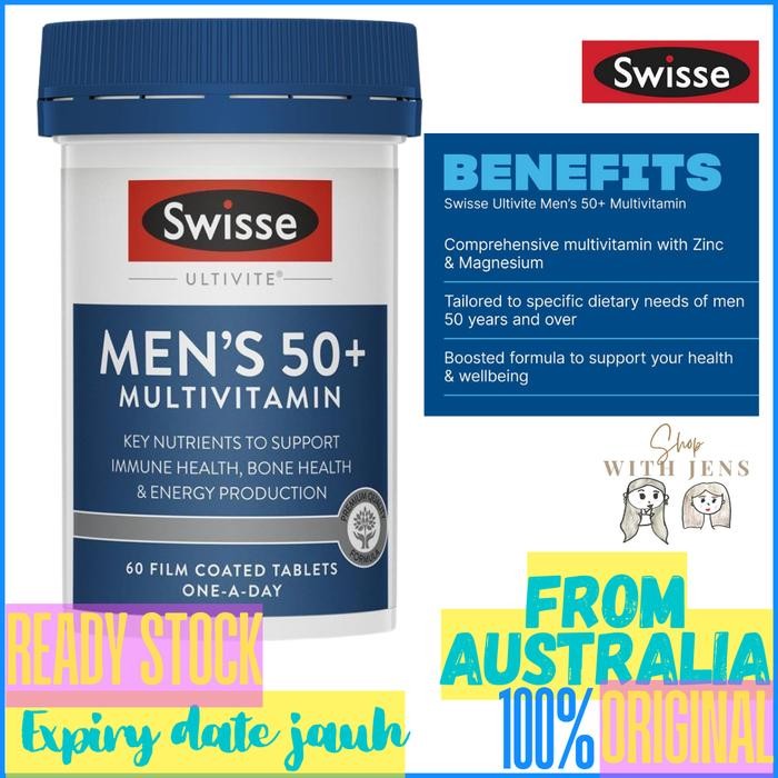 Swisse Men's Multivitamin 50+ 60 Tablets Mens Multi Vitamin