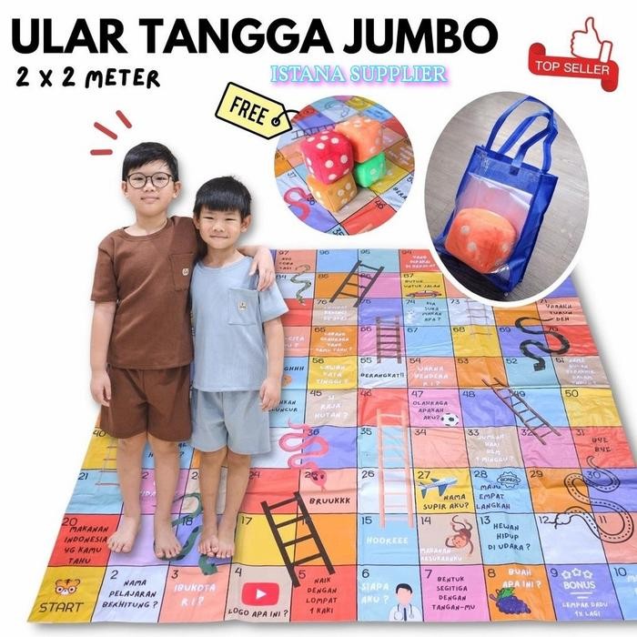 Mainan Ular Tangga Raksasa Jumbo Anak Laki Perempuan Edukasi Unik Baru
