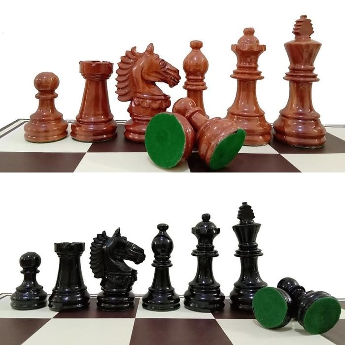 Buah Bidak Catur Kayu Sawo + Bonus Tempat Buah/Bidak