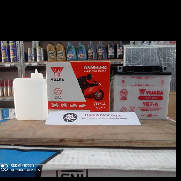 Aki Motor Yuasa Yb7A (8Ah) Basah