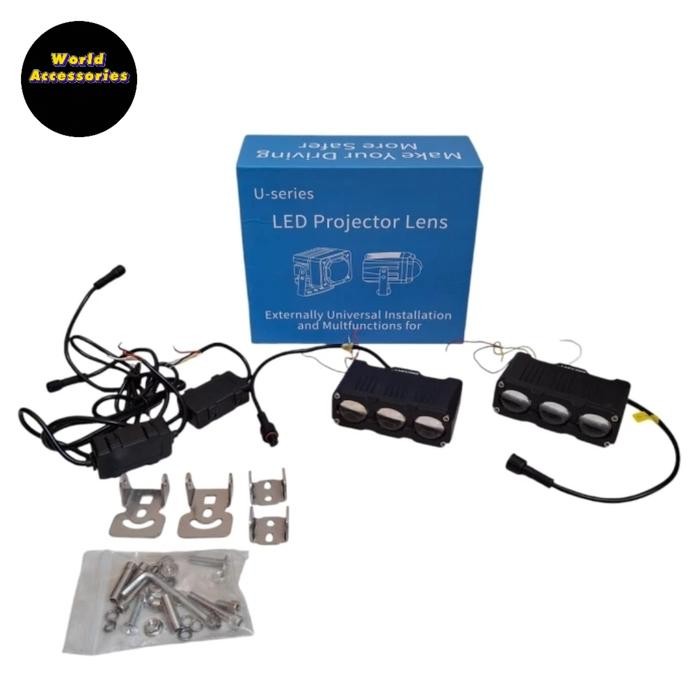 Mini Projie 3 Mata Escort Lampu Tembak 3 Mata Escort 40Watt