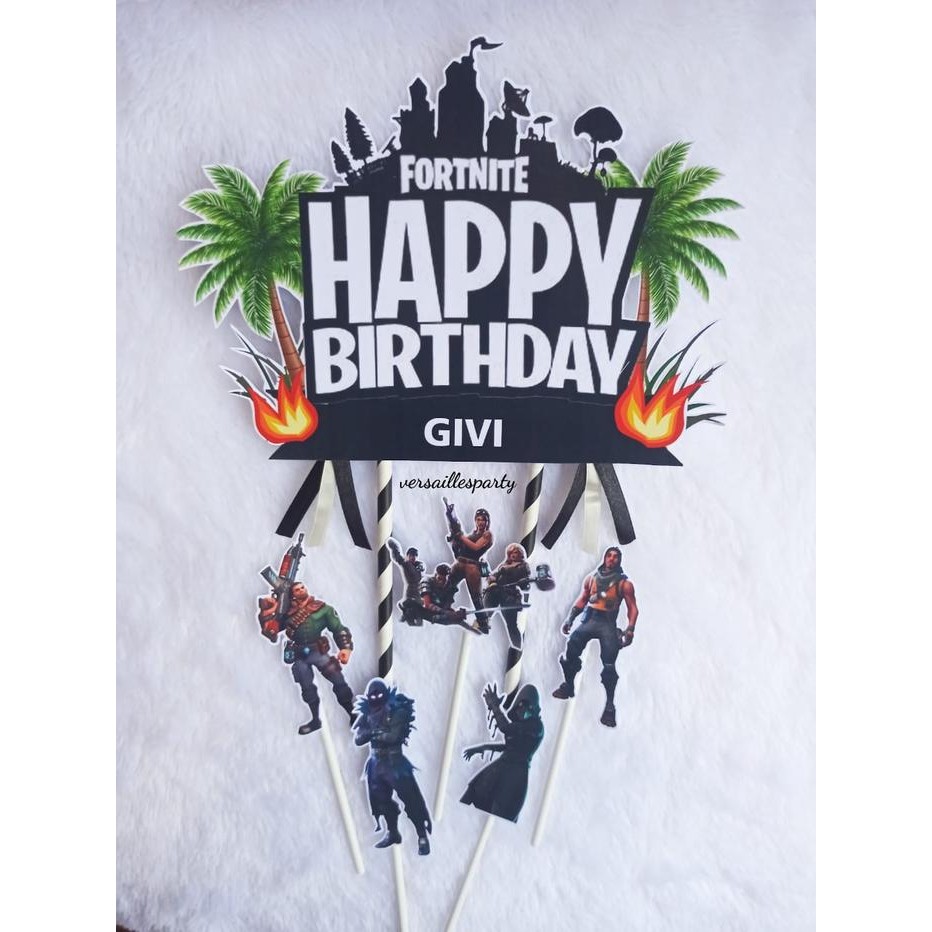 Cake Topper Fortnite / Topper Kue Fortnite / Tusukan Kue Fortnite