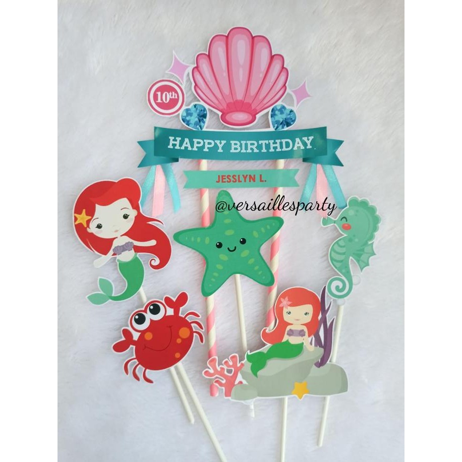 Cake Topper Mermaid Kerang / Topper Duyung/Hiasan Kue Mermaid