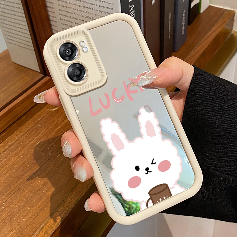 Casing Hp OPPO A57 2022 A77 A2022 A57s A57e A77s Case Casing Happy Bear Pattern HP Silikon Cermin Pe