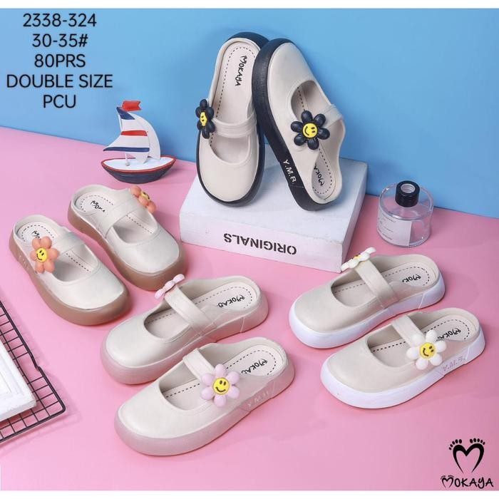 Sandal Sepatu Anak Perempuan Impor Jelly Mokaya Motif Smile Sendal Karet Anak Cewek Tanggung