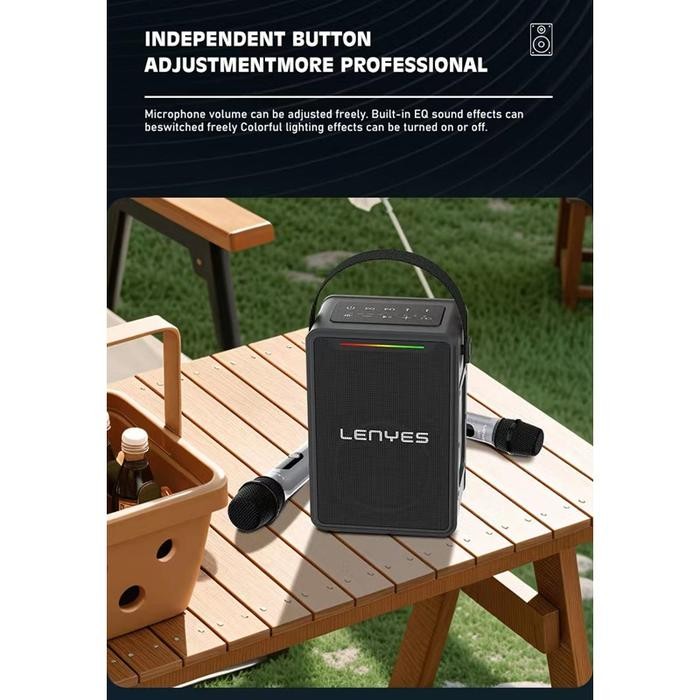 Tersedia Lenyes S857 150W Speaker Karaoke Bluetooth 5.3 Portable Rgb Mic Dsp Tws